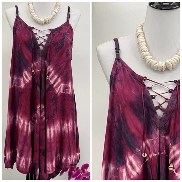 Beach Boho Romper Gypsy Overall Wide Leg The Kau wela Mini Romper Black & White - Picture 4 of 12